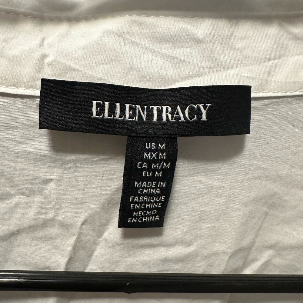 Ellen Tracy White Eyelet Hem Button Down Midi Dress NWT - Picture 10 of 11
